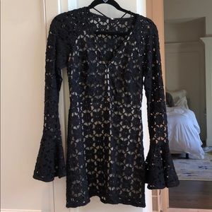 Free People Black Lace Dress